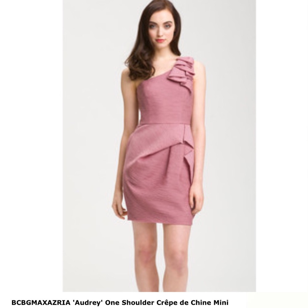 🚨SOLD🚨 BCBGMaxAzria Audrey One Shoulder Dress - Picture 2 of 8
